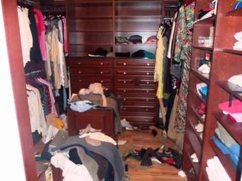 cluttered closet