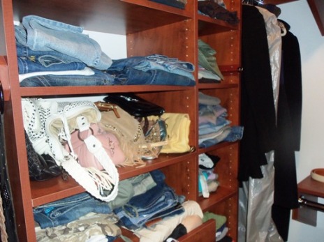 cluttered closet