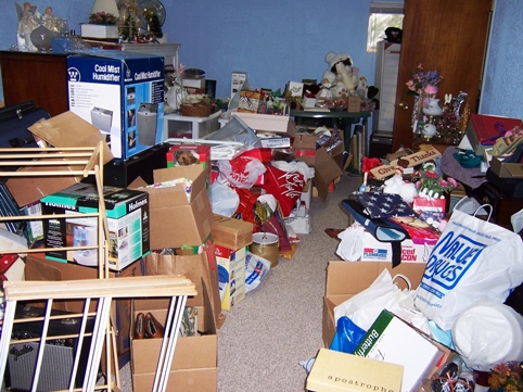 cluttered storage room