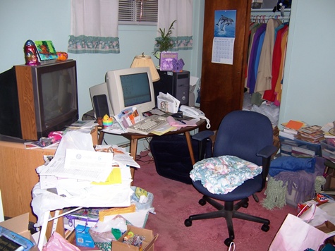 cluttered office