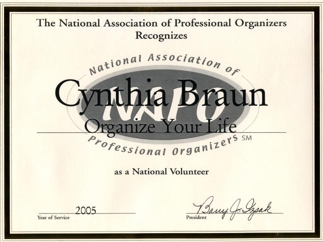 NAPO volunteer for Cynthia Braun